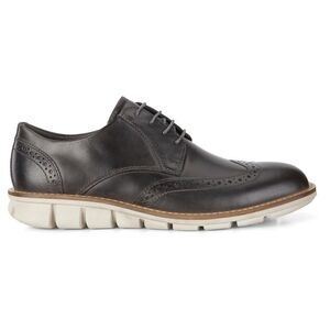 ECCO Jeremy Wingtip Hybrid Tie Lace Front Men's Black Leather Shoes Size 7